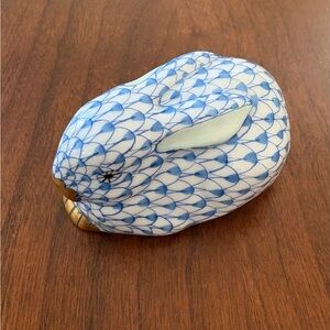 Vintage Blue and White with 22 Karat HEREND Bunny